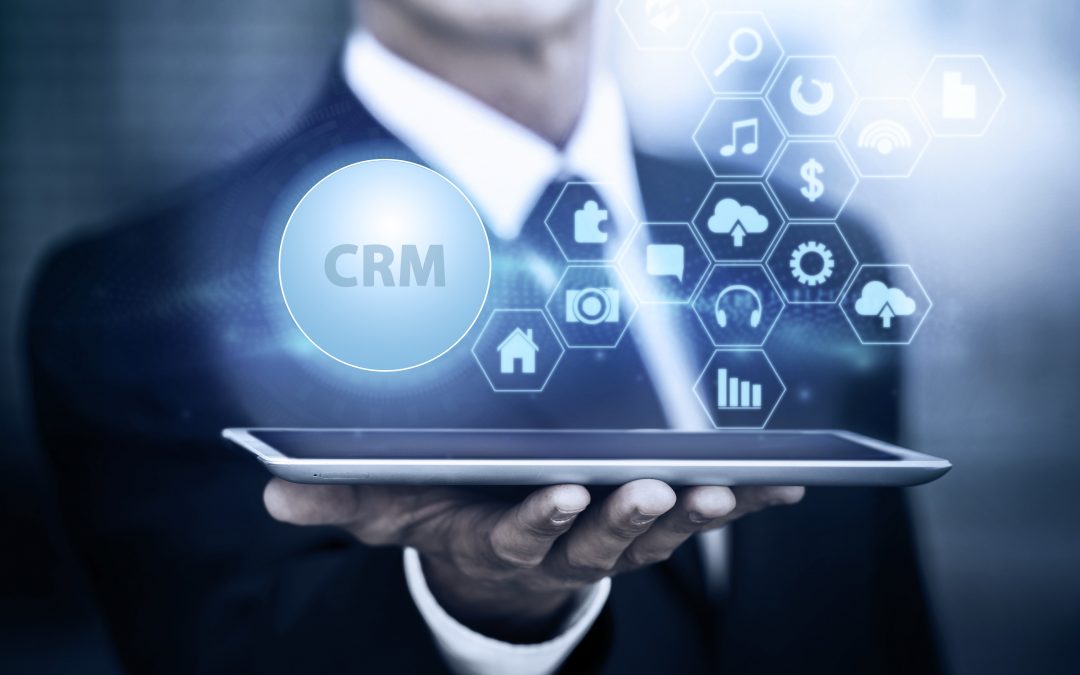 Digital CRM interface displaying data icons to enhance customer satisfaction and professional service management.