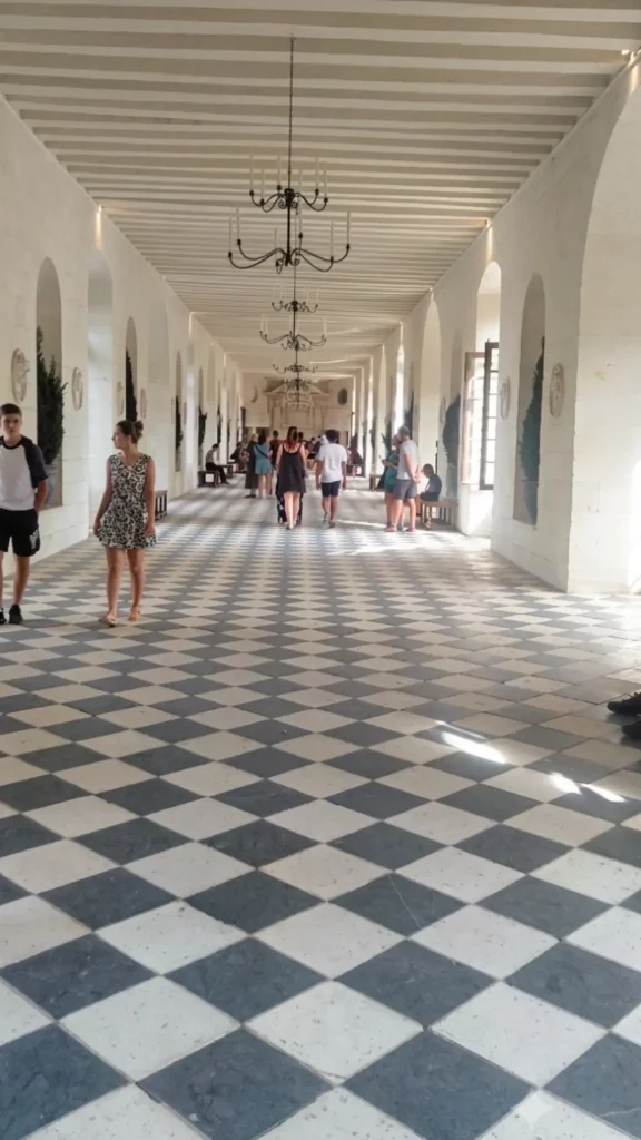 Espectacular galeria de 60 metres de longitud sobre el riu Cher, dissenyada per Caterina de Mèdici per a festes reials i utilitzada com a hospital militar durant la Segona Guerra Mundial.
